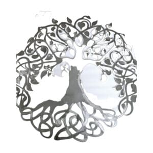 A tree of life with leaves and vines.