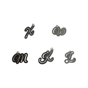 A set of six letters that are written in the same font.