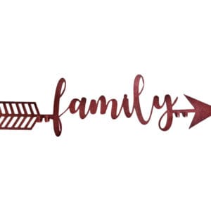 A red arrow with the word family written in it.