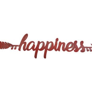 A red arrow with the word " happiness " written in it.