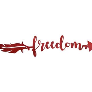 A red arrow with the word " freedom " written in it.